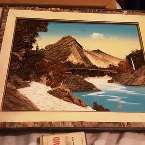 Vintage Japanese  Bark Art